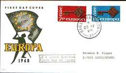 12573a)  Irlanda F.D.C.SERIE COMPLETA - EUROPA  CEPT DEL   1968 - FDC