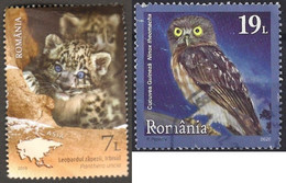 Romania 2019-2020 Snow Leopard+Jungle Hawk Owl (Ninox Theomacha) Fu Fu - Used Stamps