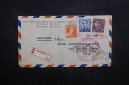 BELGIQUE - Enveloppe Commerciale De Anvers En Recommandé Pour Houston En 1954, Affranchissement Plaisant - L 37136 - Storia Postale
