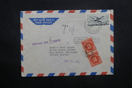 BELGIQUE - Enveloppe De Bruxelles Pour Les Etats Unis En 1953, Affranchissement Plaisant, Taxes De Ann Harbor  - L 37139 - Storia Postale