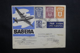 BELGIQUE - Enveloppe De Bruxelles Pour Madrid En 1948 Par Avion, Affranchissement Plaisant - L 37171 - Storia Postale
