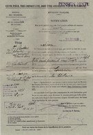 Notification D'un Arrêté Portant Concession D'une Pension Militaire De Reversion (4 Scans) - Unclassified