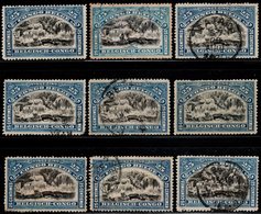 S046.-. BELGIUM CONGO. 1910-1915 - SC#: 49 - VARIETIES, SHADES, MH, USED - INKISSI FALLS - Nuevos