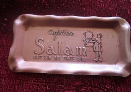 Cendrier Publicitaire En Metal Type Cuivre?Ashtray Decorated Advertissing Cafetiere SALAM  Fait Son Café Toute Seule ... - Other & Unclassified