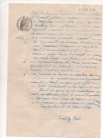 Contrat De Location Manuscrit Sur Papier Avec Cachet Justice Noir 3f60 Et Cachet  En Relief 30/03/30 - Algemene Zegels