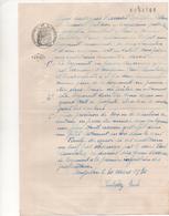 Contrat De Location Manuscrit Sur Papier Avec Cachet Justice Noir 3f60 Et Cachet  En Relief 30/03/30 - Algemene Zegels