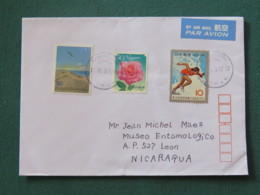 Japan 2016 Cover To Nicaragua - Lanscape - Music - Flower Rose - Sport Running - Lettres & Documents
