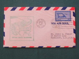 United Nations (New York) 1959 First Flight New York - Chicago - San Francisco - Cover To Manhasset - Flag - Plane - Map - Lettres & Documents