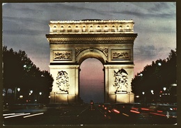 Paris - L`Arc De Triomphe  -  Am Abend  -  Ansichtskarte Ca.1967  (11527) - Arc De Triomphe