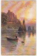 Used Postcard 1909, KingJohn's Castle Carlingford, Ireland, Louth, Boat, Sailing Ship, Bavaria Print, Hildesheimer Co. - Louth