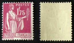 N° 289 1,75F Rose-lilas PAIX Neuf N** TB Cote 22€ - 1932-39 Peace