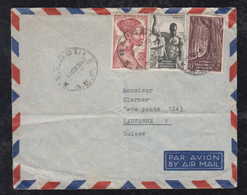 France Afrique Equatoriale AEF 1952 Airmail Cover BANGUI To LAUSANNE Switzerland - Covers & Documents