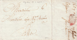 Netherlands France Spanish Netherlands Porto Entire 1687 Leyden To Aronio In Lille (s37) - ...-1852 Préphilatélie