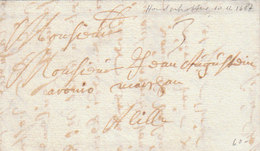 France Spanish Netherlands Porto Entire Lettre Entier 1687 Hondschoote Dept. Nord To Aronio In Lille (s42) - ....-1700: Precursori