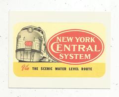 Autocollant , Sticker , Chemin De Fer , Train, New York Central System ,via The Scenic Water Level Route - Autocollants