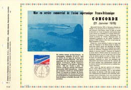 RR 1500 Ex. " PREMIER VOL DE CONCORDE 001 " Sur Feuillet PAC N°té RARE De 1976 N° YT PA 49 Parf état FDC RR - 1960-.... Briefe & Dokumente