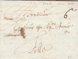 Netherlands France Spanish Netherlands Porto Entire 1687 Leyden To Aronio Lille (s72) - ...-1852 Préphilatélie