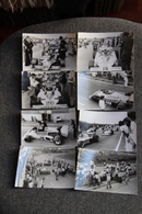 Lot De 8 Photos Originales, Grand Prix Automobile F1 : LAFFITE, FITTIPALDI,DEPALLIER.... Grille De Départ Et... - Sports