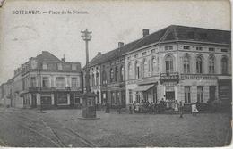 Sottegem    -    Place De La Station.   -   (zwakke Hoekjes)  1919  Naar   Bruxelles - Zottegem