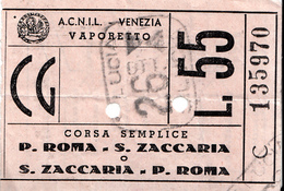 BOAT TICKET ITALY 1960th - Europe