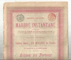 Action De 500 Francs , S.A. MARBRE INSTANTANE ,BRUXELLES,1898 ,frais Fr 2.50 E - Andere