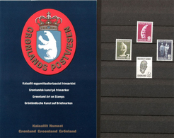 Greenland 1977-1980 Handicrafts Art Mi 103, 111, 117, 119 In Folder  Greenland Art On Stamps, MNH(**) - Cartas & Documentos
