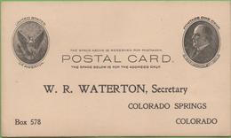 United States 1c Mc KINLEY Black Postcard To COLORADO  Spring April 1907 - 1901-20