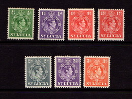 ST  LUCIA    1938    George  VI    Short  Set  Of  7    MH - Ste Lucie (...-1978)