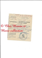 TULEAR MADAGASCAR 1960 - AUTORISATION PORT DETENTION D ARMES LHERMENAULT MAURICE CHEF SECTEUR A MIANDRIVAZO 12 X 13.5 CM - Other & Unclassified