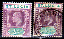 S.-Lucia-0012 - Emissione 1902-03 (sg/o) NG/Used - Senza Difetti Occulti. - Ste Lucie (...-1978)