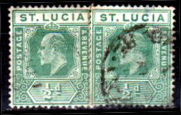 S.-Lucia-0015 - Emissione 1907-09 (sg/o) NG/Used - Senza Difetti Occulti. - Ste Lucie (...-1978)