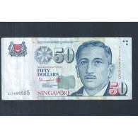 Banknote -Singapore $50 Dollars Portrait Series Lucky Number 4JT 888555 (#120) - Singapore