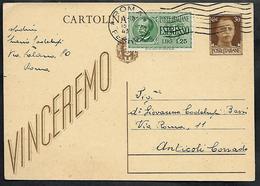 W342  - INTERO POSTALE 30 C. VINCEREMO USATO NEL 1943 - Postwaardestukken