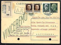 W346  - INTERO POSTALE 15 C. VINCEREMO USATO NEL 1943 - Interi Postali