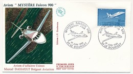 FRANCE - 2 Enveloppes FDC CEF Soie Et FDC - 10,00F Mystère FALCON 900 - Le Bourget 1er Juin 1985 - 1980-1989