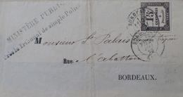 DF40266/417 - TIMBRE TAXE - N°3B (II) Seul Sur Devant De Lettre - BORDEAUX (23 MAI 1879) à BORDEAUX - Cote : 60,00 € - 1960-.... Lettres & Documents
