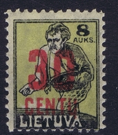 Lietuva Litauen Mi 173  MH/* Flz/ Charniere Yellow Instead Of Green, Wrong Color - Lituania