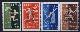 Lietuva Litauen Mi 421 - 424  1938 MH/* Flz/ Charniere - Litouwen