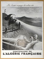 1929 Centenaire De L'Algérie Française (publicité Tourisme, Voyage-Texte Eugène Fromentin) - Chaudière Phi à Gaz Clamond - Werbung