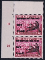 Memel Local Ausgabe 1939 Type I + II    Eckstück  Postfrisch/neuf Sans Charniere /MNH/** - Klaipeda 1923
