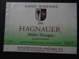 Baden Bodensee - Hagnauer Müller Thurgau 2001 - Winzerverein Hagnau EG - Deutschland - Other & Unclassified