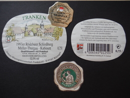 Franken Müller Thurgau Rödelser SchloBberg Kabinett 1993 - Gebiets Winzergenossenschaft Franken Kitzingen - Deutschland - Sonstige & Ohne Zuordnung