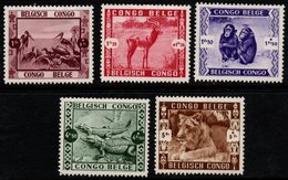 S078.-. BELGIUM CONGO. 1939. SC#: B27-B31 - MH - LEOPOLDVILLE ZOOLOGICAL GARDENS - Ongebruikt