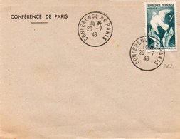 LETTRE AFFRANCHIE N° 761 CONFERENCE DE PARIS 1946 AVEC CAD CONCORDANT - TB - Cachets Commémoratifs