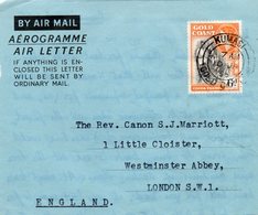GOLD COAST 10/1/55 AIRLETTER - Côte D'Or (...-1957)
