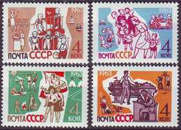 ROSSIA - RUSSIA - Childhood In The Soviet Union, Toys - **MNH - 1963 - Puppets