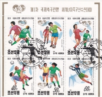 NORTH KOREA 3249-3254,used,football,falc Hinged - Usati