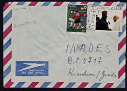 Ca5078 ZAIRE 1983, Football & Pope Stamps On Gemena Cover (I.10-1(B)), Kinshasa Gombe Backstamp - Gebraucht