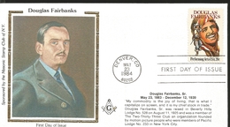 J) 1984 UNITED STATES, DOUGLAS FAIRBANKS, MASONIC GRAND LODGE, FDC - Sonstige & Ohne Zuordnung