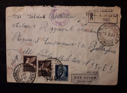 Italia Regno 1941 Posta Militare Per Via Aerea 2x C.50 Posta Aerea + Imperiale L.125 Su Busta - Poststempel (Flugzeuge)